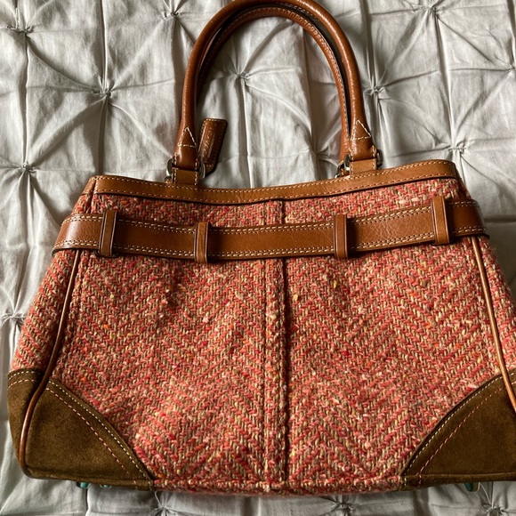 Coach tweed leather handbag - Picture 6 of 6